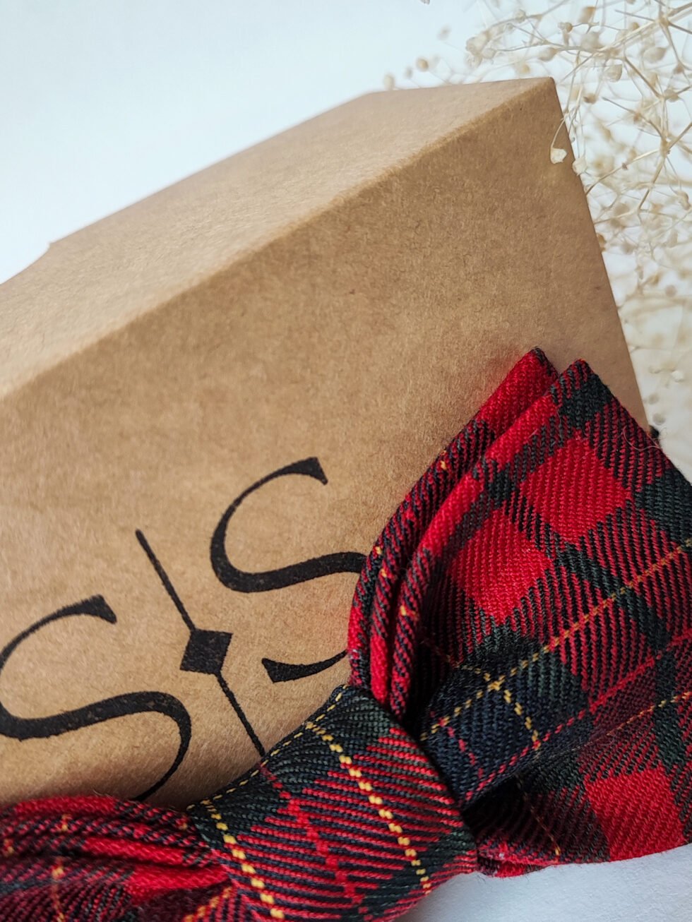 Raudona vyriška medvilnės-vilnos peteliškė